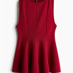 H&M Red Peplum Blouse